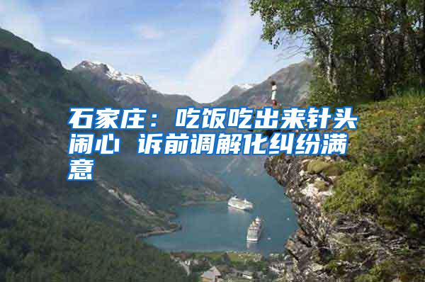 石家莊:吃飯吃出來針頭鬧心 訴前調解化糾紛滿意