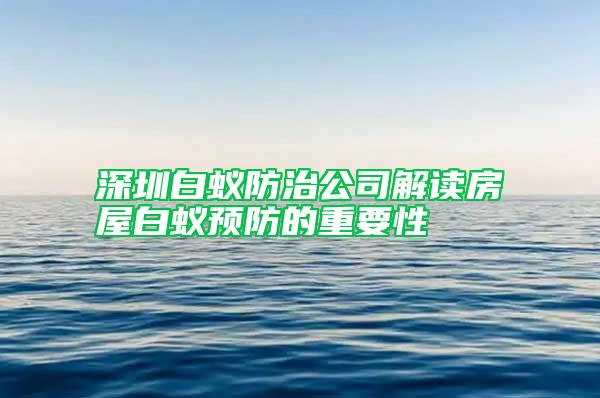 深圳白蟻防治公司解讀房屋白蟻預防的重要性