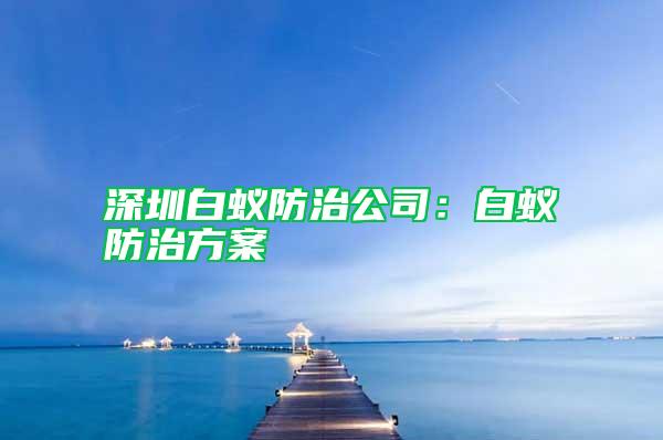 深圳白蟻防治公司:白蟻防治方案
