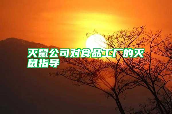 滅鼠公司對食品工廠的滅鼠指導(dǎo)