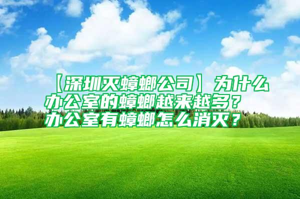 【深圳滅蟑螂公司】為什么辦公室的蟑螂越來越多？辦公室有蟑螂怎么消滅？