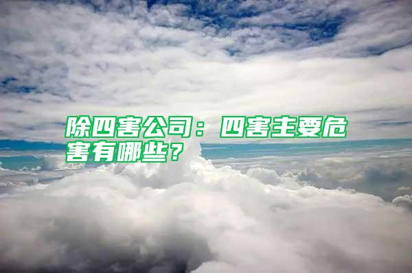 除四害公司：四害主要危害有哪些？