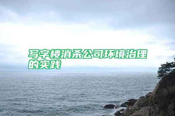 寫字樓消殺公司環境治理的實踐