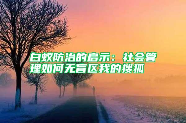 白蟻防治的啟示：社會(huì)管理如何無盲區(qū)我的搜狐