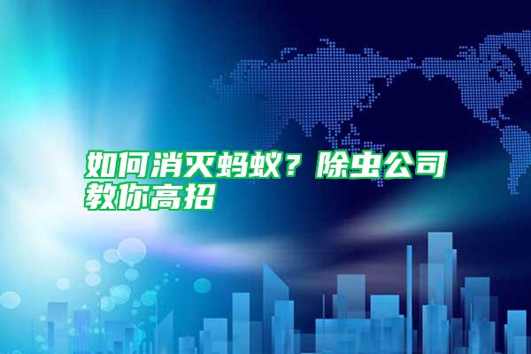 如何消滅螞蟻？除蟲公司教你高招