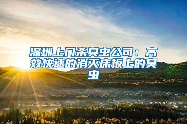 深圳上門殺臭蟲公司:高效快速的消滅床板上的臭蟲