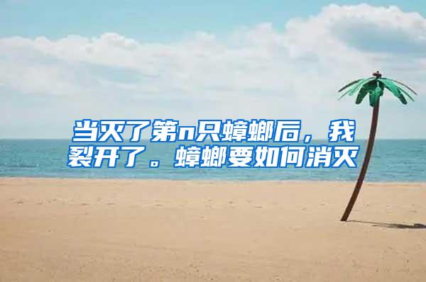 當(dāng)滅了第n只蟑螂后,我裂開了。蟑螂要如何消滅