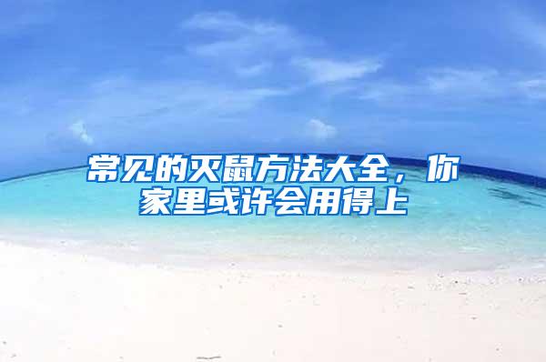 常見的滅鼠方法大全，你家里或許會用得上