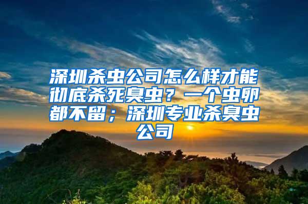 深圳殺蟲公司怎么樣才能徹底殺死臭蟲?一個蟲卵都不留;深圳專業殺臭蟲公司