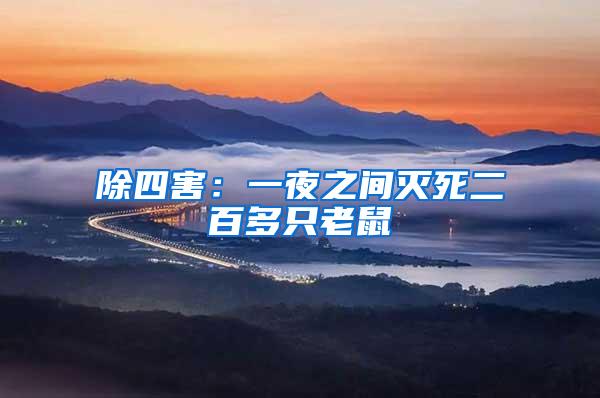 除四害:一夜之間滅死二百多只老鼠